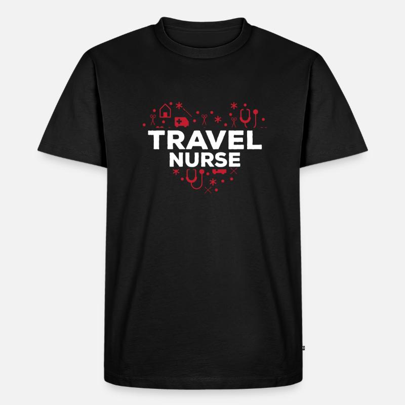Reisekrankenschwester - Männer Premium Bio T-Shirt - Schwarz