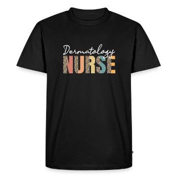Dermatologie Infirmière Léopard Motif - T-shirt Premium bio Homme - noir - Devant - Nico (187cm)