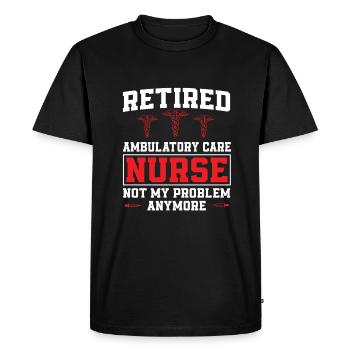 Infirmière ambulatoire à la retraite - T-shirt Premium bio Homme - noir - Devant - Nico (187cm)