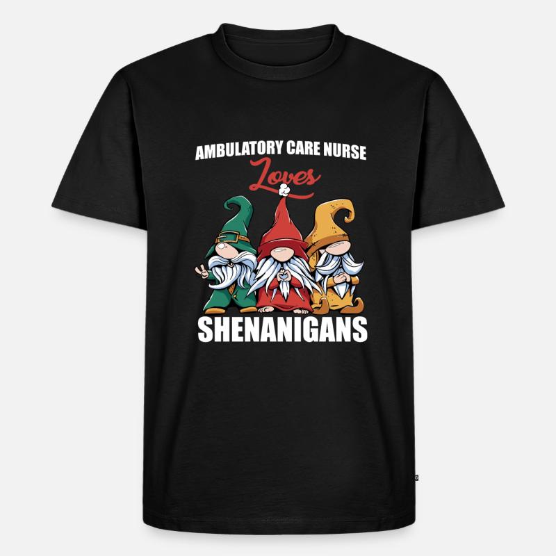 Ambulante Krankenschwester St. Patrick's Day - Männer Premium Bio T-Shirt - Schwarz