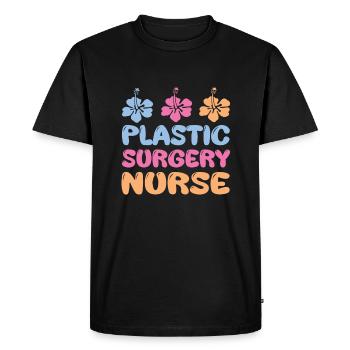 Floral Design Plastic Surgery Nurse - Men's Premium Organic T-Shirt - black - Front - Nico (187cm)
