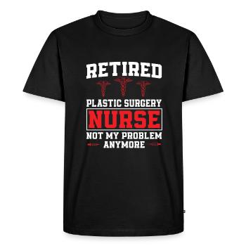 Retired Plastic Surgery Nurse - Men's Premium Organic T-Shirt - black - Front - Nico (187cm)