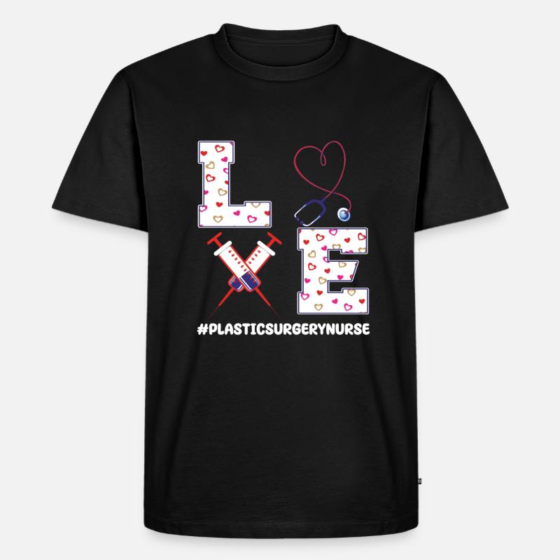 Plastische Chirurgie Krankenschwester - Männer Premium Bio T-Shirt - Schwarz