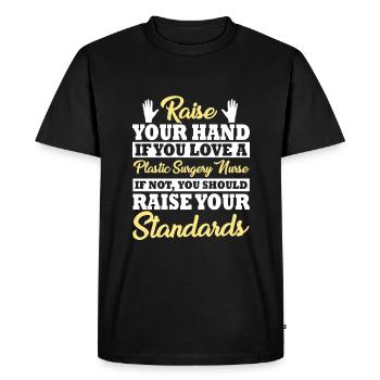 Funny plastic surgery nurse - Men's Premium Organic T-Shirt - black - Front - Nico (187cm)