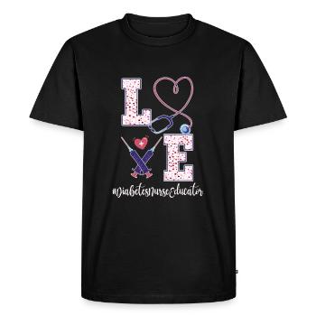 Infirmière en diabète Saint-Valentin - T-shirt Premium bio Homme - noir - Devant - Nico (187cm)