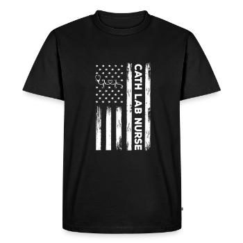 Infirmière de laboratoire de cathéter drapeau des États-Unis - T-shirt Premium bio Homme - noir - Devant - Nico (187cm)