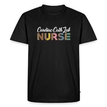 Infirmière léopard de laboratoire de cathétérisme cardiaque - T-shirt Premium bio Homme - noir - Devant - Nico (187cm)