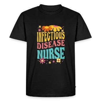 Nurse Infectiology Flowers Design - Men's Premium Organic T-Shirt - black - Front - Nico (187cm)