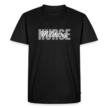 Infirmière militaire - T-shirt Premium bio Homme - noir - Devant - Nico (187cm)