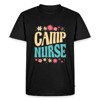 Camping Nurse Floral Design - T-shirt Premium bio Homme - noir - Devant - Nico (187cm)