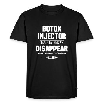 Drôle d’injecteur de Botox - T-shirt Premium bio Homme - noir - Devant - Nico (187cm)