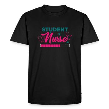 Funny student nurse wearing - Men's Premium Organic T-Shirt - black - Front - Nico (187cm)