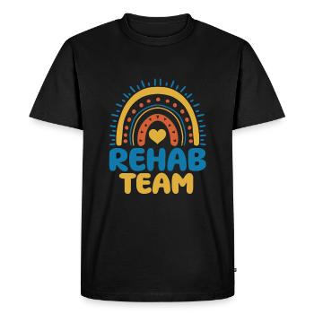 Cute rehab team boho rainbow apparel - Men's Premium Organic T-Shirt - black - Front - Nico (187cm)