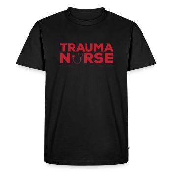 Tenue d’infirmière en traumatologie Soins infirmiers d’urgence - T-shirt Premium bio Homme - noir - Devant - Nico (187cm)