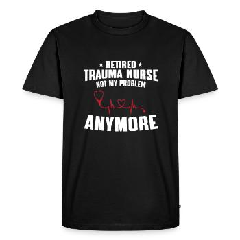 Infirmière des accidents à la retraite - T-shirt Premium bio Homme - noir - Devant - Nico (187cm)