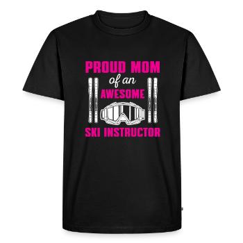 Drôle de moniteur de ski chemise maman - T-shirt Premium bio Homme - noir - Devant - Nico (187cm)