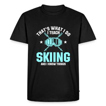 Funny ski instructor saying - Men's Premium Organic T-Shirt - black - Front - Nico (187cm)
