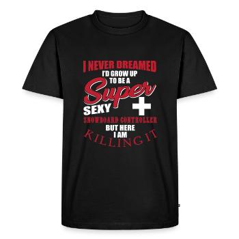 Funny Snowboard Patrollie Design - Men's Premium Organic T-Shirt - black - Front - Nico (187cm)