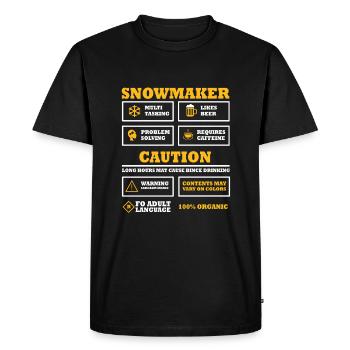 Funny Snowmaker Outfit Ski Resort Job - Men's Premium Organic T-Shirt - black - Front - Nico (187cm)