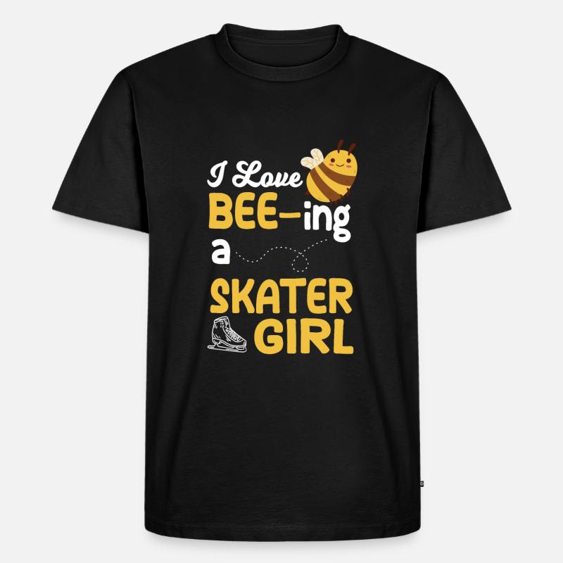 Niedliche Eislaufmädchen Eiskunstläuferin - Männer Premium Bio T-Shirt - Schwarz