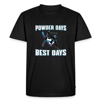 Funny freestyle skier saying - Men's Premium Organic T-Shirt - black - Front - Nico (187cm)