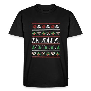 Skiskydning grimt juledesign - Herre Premium økologisk T-shirt - sort - Foran - Nico (187cm)
