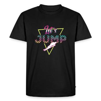 Let’s Jump 80s Retro Ski Jumping - T-shirt Premium bio Homme - noir - Devant - Nico (187cm)