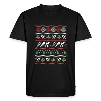 Conception de sauteur à ski de Noël moche - T-shirt Premium bio Homme - noir - Devant - Nico (187cm)