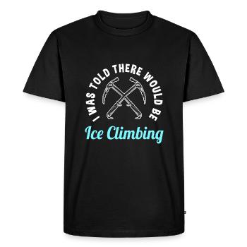 Drôle de dicton d’escalade sur glace - T-shirt Premium bio Homme - noir - Devant - Nico (187cm)