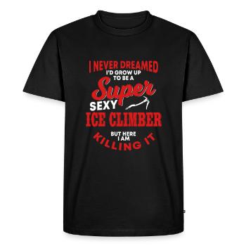 Chemise drôle d’escalade sur glace - T-shirt Premium bio Homme - noir - Devant - Nico (187cm)