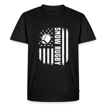 USA Snow Rugby Outfit Rugby Player America - T-shirt Premium bio Homme - noir - Devant - Nico (187cm)
