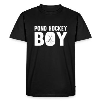 Garçon de hockey sur étang - T-shirt Premium bio Homme - noir - Devant - Nico (187cm)