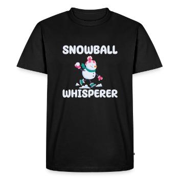 Snowball Whisperer - Men's Premium Organic T-Shirt - black - Front - Nico (187cm)