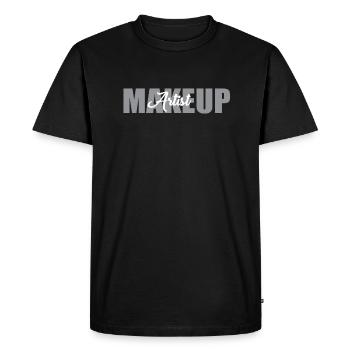 Makeup Artist Typesetting Design - Men's Premium Organic T-Shirt - black - Front - Nico (187cm)