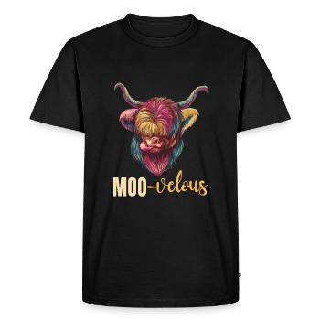 Muh-velous pun vache écossaise des Highlands - T-shirt Premium bio Homme - noir - Devant - Nico (187cm)