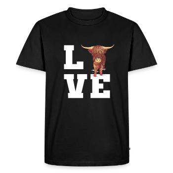 Chère vache écossaise des Highlands - T-shirt Premium bio Homme - noir - Devant - Nico (187cm)