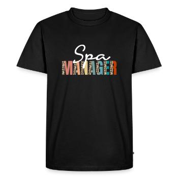 Spa Manager Leopard Print - T-shirt Premium bio Homme - noir - Devant - Nico (187cm)