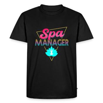 80s Retro Spa Manager Outfit - Men's Premium Organic T-Shirt - black - Front - Nico (187cm)