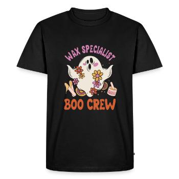 Spécialiste de la cire Boo Crew Fantôme effrayant Halloween - T-shirt Premium bio Homme - noir - Devant - Nico (187cm)