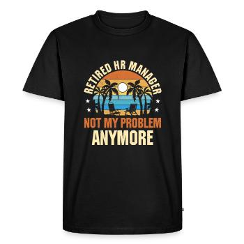 Drôle de directeur des ressources humaines à la retraite - T-shirt Premium bio Homme - noir - Devant - Nico (187cm)