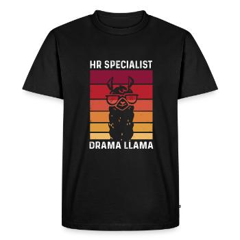 Drôle de spécialiste des ressources humaines Drame Lama - T-shirt Premium bio Homme - noir - Devant - Nico (187cm)