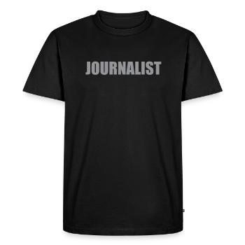 Journaliste - T-shirt Premium bio Homme - noir - Devant - Nico (187cm)