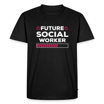Don du futur travailleur social - T-shirt Premium bio Homme - noir - Devant - Nico (187cm)