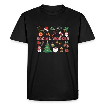 Travailleur social costume de Noël Noël - T-shirt Premium bio Homme - noir - Devant - Nico (187cm)