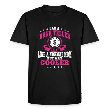 Drôle d’employée de banque maman - T-shirt Premium bio Homme - noir - Devant - Nico (187cm)