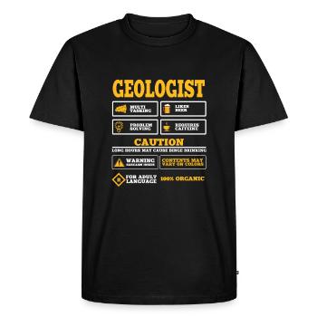 Funny Geologist Outfit Geology Earth Sciences - Men's Premium Organic T-Shirt - black - Front - Nico (187cm)