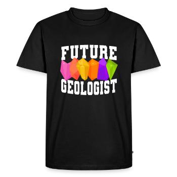 Future Geologist - Men's Premium Organic T-Shirt - black - Front - Nico (187cm)