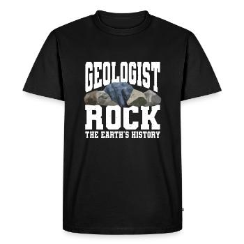Drôle de géologue Vêtements Géologie - T-shirt Premium bio Homme - noir - Devant - Nico (187cm)