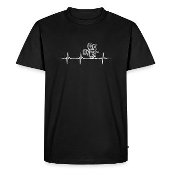 Caméra - T-shirt Premium bio Homme - noir - Devant - Nico (187cm)