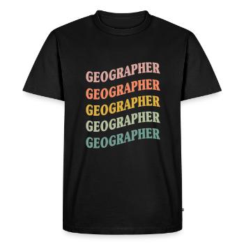 Geographer - Men's Premium Organic T-Shirt - black - Front - Nico (187cm)
